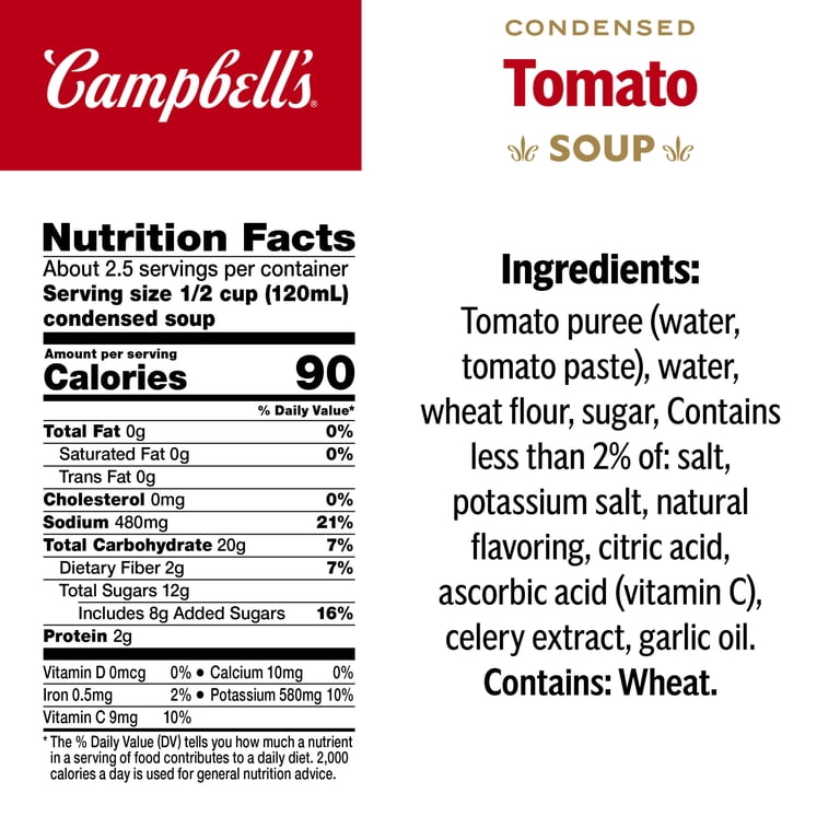 Campbell's Tomato Soup, 10.75 oz Can, Vegan, Made with Six Farm