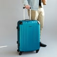 thumbnail image 2 of Jetstream 24-inch Hardside Rolling Spinner Checked Luggage, Teal, 2 of 15