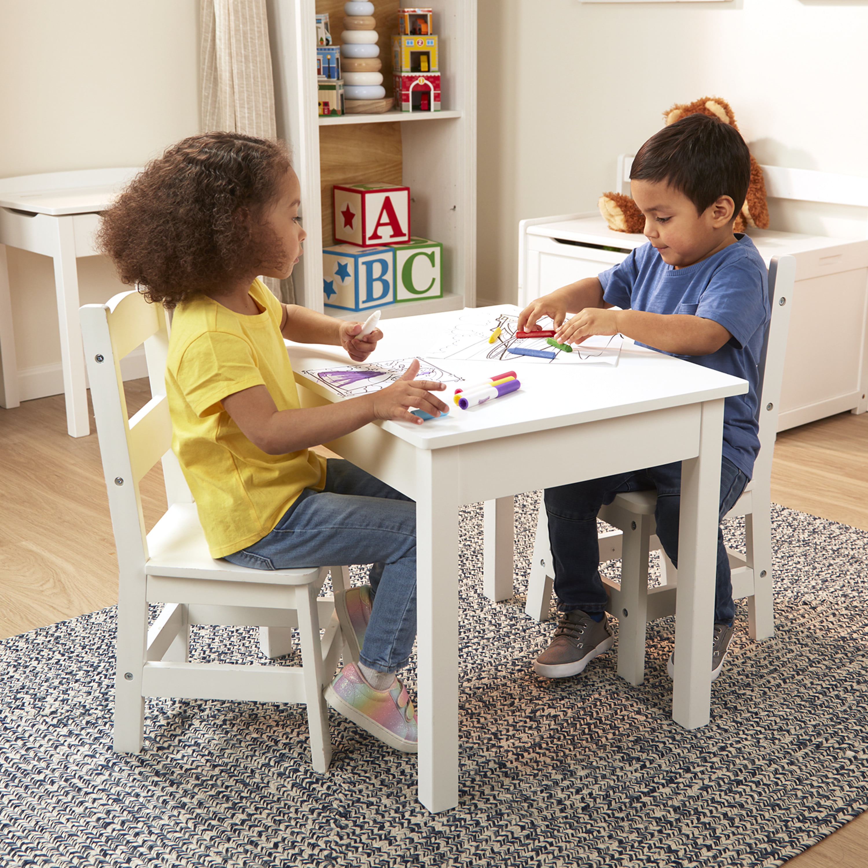 White Wooden Table & Chairs Set by Melissa & Doug at Fleet Farm