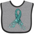 thumbnail image 3 of Inktastic Ovarian Cancer Awareness Teal Ribbon Made of Hearts Boys or Girls Baby Bib, 3 of 4