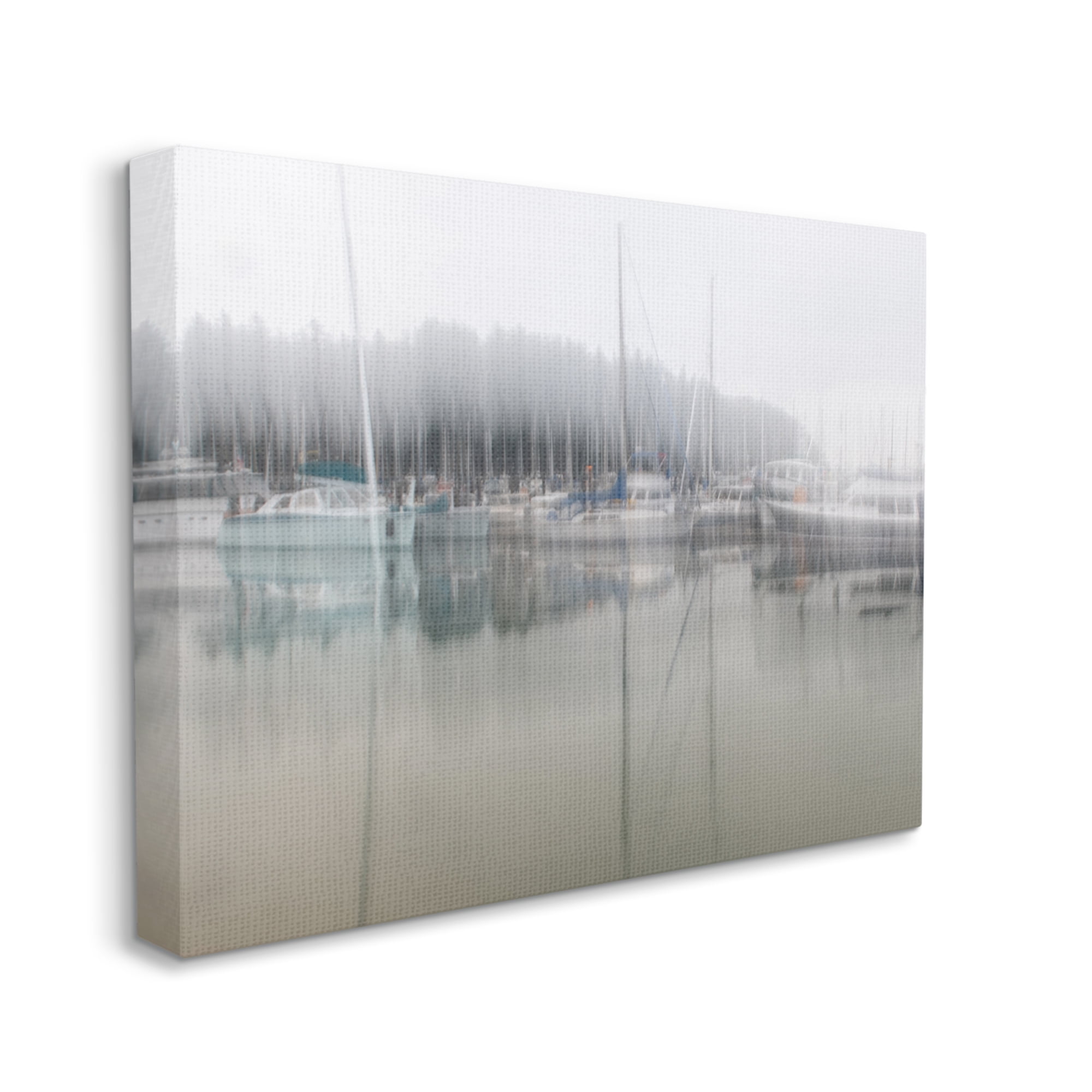 Stupell Industries Foggy Weather Boat Marina Peaceful Floating Watercraft Graphic Art Gallery Wrapped Canvas Print Wall Art, Design by Nancy Crowell