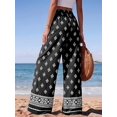 thumbnail image 5 of Wrongduck Womens Pants Elastic Waist Floral Lightweight Palazzo Pants for Women Casual Lounge Wide Leg Pants Woman, 5 of 12