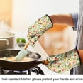 thumbnail image 4 of Pioneer Flower Floral Print Pattern Oven Mitt 2-Pack Set, Heat Resistant Kitchen Gloves, 7.7" X 12", 4 of 6