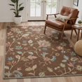 thumbnail image 4 of GENIMO 5'x7' Area Rug for Living Room, Machine Washable Non Slip Low Pile Rug for Bedroom Dining Room, Romantic Floral, Dusty Brown, 4 of 7