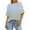 Sky Blue2, variant on ameIAEA Striped Shirt Women Short Sleeve Crewneck Tops Color Block Casual Loose Summer Tees