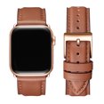 thumbnail image 1 of WFEAGL Apple Watch Series Genuine Leather Replacement Band 38mm 40mm 41mm Brown/Rose Gold, 1 of 8