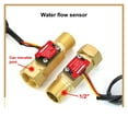 thumbnail image 2 of 1/2" NEW Male Female Thread Water Flow Sensor, Brass 1.75MPa Hall Sensor Pulse Flowmeter DC5~18V, 2 of 8
