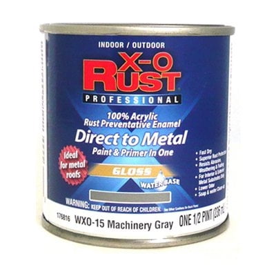 Enamel Paint, Gloss, Machinery Gray, Interior/Exterior, 1/2-Pt. WXO15-HP