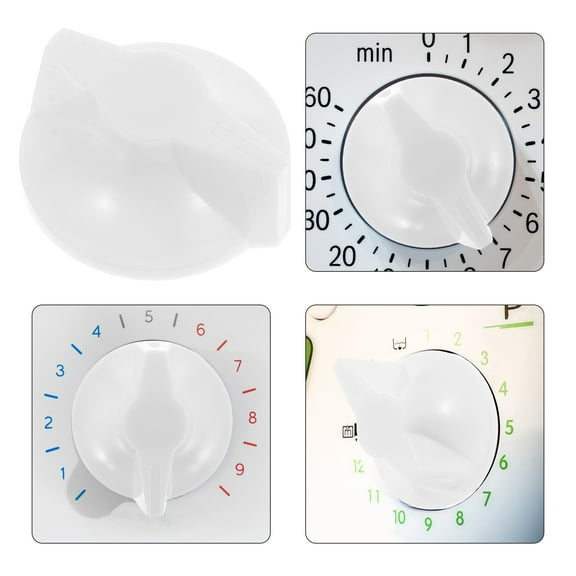 MLINS 2pcs Timer Knob for Spring Wound Timers  Compatible with  Timer Switch Knob Timer Switch Parts Ideal for Lights Bathroom Fan Motor Heater Switch Timer White