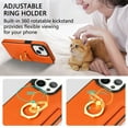 thumbnail image 3 of Nalacover for iPhone 13 Wallet with Card Holder Slot, 360°Rotation Ring Holder Kickstand Cover for Men Women Protective Premium PU Leather Shockproof Cover For iPhone 13, Orange, 3 of 10