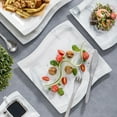 thumbnail image 6 of MALACASA Dinnerware Sets, Porcelain Dinner Set, 56-Piece Square Marble Grey, Series Flora, 6 of 8