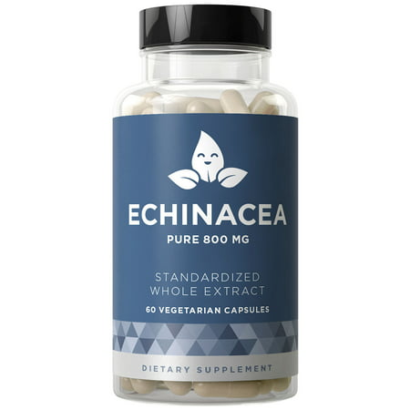 ECHINACEA Pure 800 MG - Healthy Immunity Function, Physical Wellness, Potent Strength for Seasonal Protection - Full-Spectrum & Standardized - 60 Vegetarian Soft