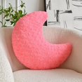 thumbnail image 1 of wonima44 Moon Shaped Pillow with Soft Faux Fur for Couch, Bed, Sofa - Cute Half Moon Pillows with Room Decor for Bedroom, Living Room (19 Inches, Rose Pink), 1 of 1