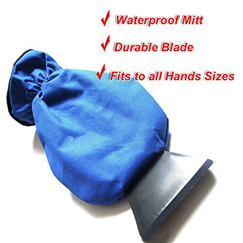 Glass Snow Remover Glove That Keeps Your Hands Warm Dry Zento Deals Durable Car Ice Scraper Windshield Blue Waterproof Mitt 