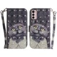 thumbnail image 2 of Case for Motorola MOTO G42 Cover Magnetic 3D Pattern Wallet Flip Case With Strap - Grey cat, 2 of 5