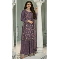 thumbnail image 2 of Eid Special Pakistani Shalwar Kameez Suits Indian Designer Stitched Palazzo Suits ( Purple, XXS - 34 ), 2 of 5
