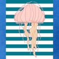 thumbnail image 3 of CafePress - Blue White Bold Stripes Hand Drawn Jellyfish Mens - Mens Football Shirt, 3 of 4