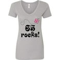 thumbnail image 3 of Inktastic 65th Birthday 65 Rocks Women's V-Neck T-Shirt, 3 of 5