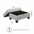 thumbnail image 5 of Bush Furniture Stockton Storage Ottoman in Light Gray Microsuede, 5 of 5