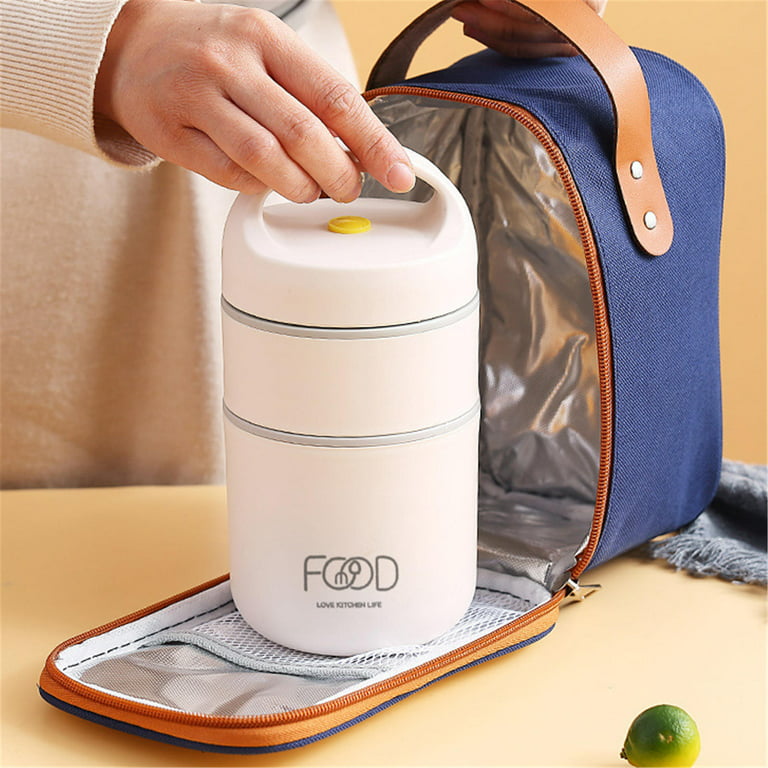 Pjtewawe Kitchen Essentials Stainless Steel Vacuum Thermal Lunch Box  Insulated Lunch Container Food Warmer Soup Cup Containers Bento Lunch Box  For