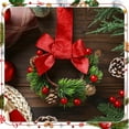 thumbnail image 4 of Guvpev 6 Pcs 6 Inch Christmas Mini Cabinet Wreaths for Kitchen with Ribbon Bows Pinecone Berry Small Window Wreath Garland for Door Window Farmhouse Christmas Party Decorations, 4 of 13