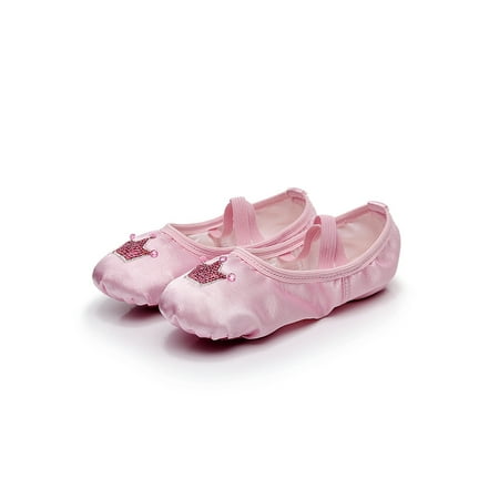 

Rotosw Girls Ballet Shoes Comfort Flats Split Sole Dancing Shoe Breathable Slip On Slippers Ballets Lightweight Pink 9C