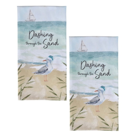 Split P Dashing Through The Sand Dishtowel Set Of 2