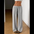 thumbnail image 4 of Pantalones Deportivos Anchos para Mujer, con Cordón, Holgados, de Cintura Alta y Sueltos, Informales Gris XL, 4 of 9