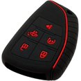 thumbnail image 5 of Funda de goma de silicona para llave compatible con Chevrolet Silverado 1500 Gmc Sierra 1500 2022 2023 (negro con rojo), 5 of 5