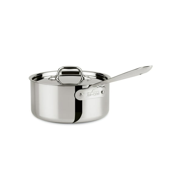 All-Clad D3 Stainless 3-ply Bonded Cookware, Sauce Pan with lid, 3 quart