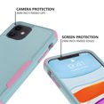 thumbnail image 3 of Apple iPhone 11 Case , iPhone 11 Pro Max Rugged Rubber Durable 3 in 1 Cover , Phone Case for Girl Men Women Cute (Teal+Pink), 3 of 7