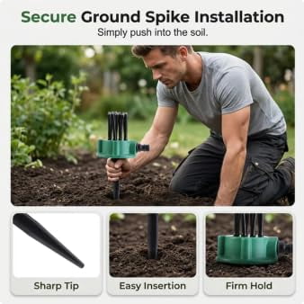 360° Coverage Precision Garden Irrigation Sprinkler, Automatic Rotating Lawn Sprinkler for Yard Large Area, Adjustable Water Saving System with Heavy Duty Spike Base for Grass - 3PC+3*1/2"、3/4"、1"FIT