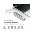 thumbnail image 2 of Adaptador USB-C a Ethernet Gigabit 5 en 1 Hub USB 3.0 con RJ45 y HDMI 4K Malubero Plateado, 2 of 4
