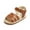 A02/Brown, variant on HsdsBebe Baby Girl Sandals Infant Summer Soft Sole Shoe Anti-Slip Crib Shoes 0-18 Months