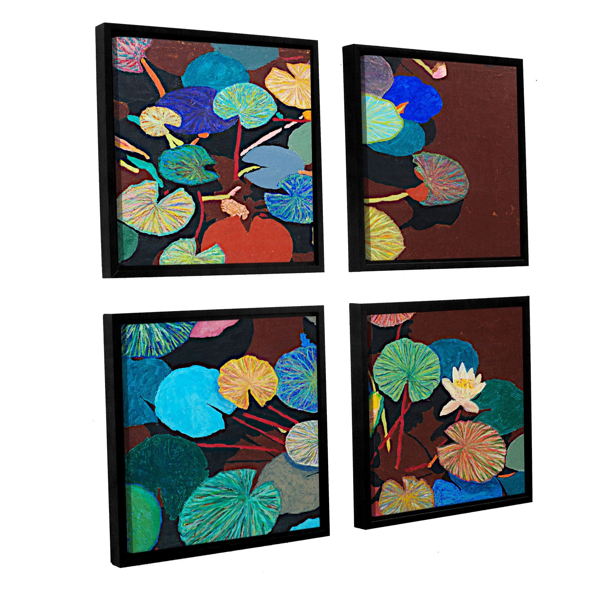 ArtWall Allan Friedlander "Slow Stream" 4-Piece Floater-framed Canvas Square Set