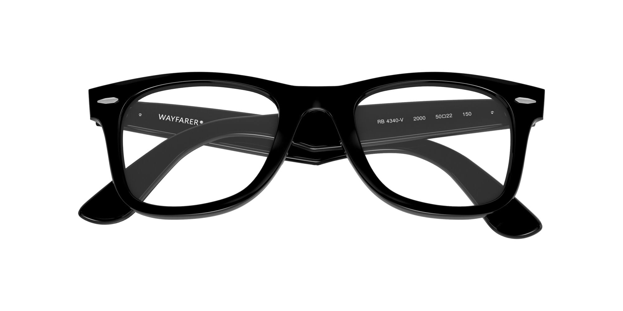 Ray-Ban Unisex Size 50 Square Wayfarer Ease Eyeglasses, Black/Demo Lens
