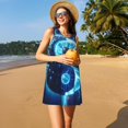 thumbnail image 3 of Balery Blue Yin And Yang Vestidos de verano para mujer con estampado: vestido holgado sin mangas, vestido playero informal y cómodo para días calurosos., 3 of 7