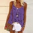 thumbnail image 1 of Puntoco Blusas de cuello cuadrado para mujer, blusas casuales sin mangas con estampado de moda, blusas con pliegues, blusas camisolas de cuello redondo, 1 of 5