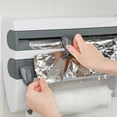 thumbnail image 2 of 3 in 1 Kitchen Storage Rack Plastic Wrap Cling Film Foil Dispenser Film Storage Rack, 2 of 8