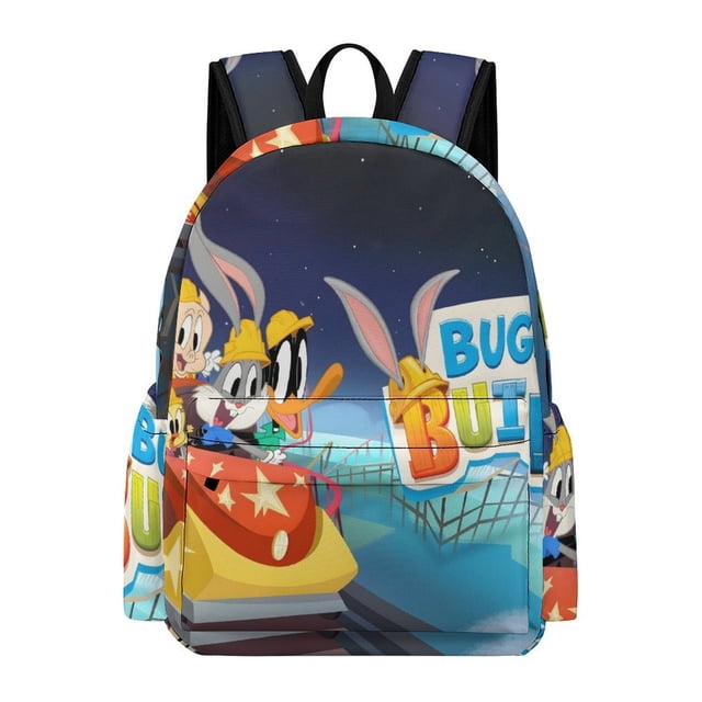 Constructores de Bugs Bunny-theme Backpack, Campus style schoolbag Bookbag with Adjustable Shoulder Straps And Large Zip Compartment, Unisex Travel Bags.42x30x15cm