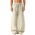 thumbnail image 2 of WRKEKC Joggers for Men Solid Drawstring Elastic Waist Curved Leg Pocket Trousers Loose Casual Sport Summer Breathable Lightweight, 2 of 6