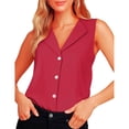 thumbnail image 3 of Camisetas sin mangas casuales,Camisetas sin mangas para mujer Blusa casual con botones Camisetas sin mangas de trabajo construidas para el futuro, 3 of 5