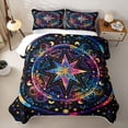 thumbnail image 2 of Homewish Rainbow Starry Night Quilt Full,Abstract Astrology Themed Full Bedspread Sets,Blue Pink,3-Piece, 2 of 7