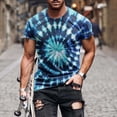 thumbnail image 2 of Erwazi Men's Tie Dye Printed T-Shirt Crew Neck Short Sleeve Pullover Casual Trendy Top, 2 of 5
