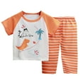 thumbnail image 1 of Odeerbi 1-8 Años Niños Niñas Trajes de Verano Dinosaurio Algodón Manga Corta Top Pantalones Pijama Dos Piezas Conjunto Ropa Interior Conjuntos, 1 of 3
