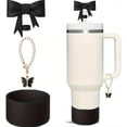 thumbnail image 1 of Conjunto de 3 Fundas de Paja para Stanley Copa, Accesorios de Silicona con Lazo, Cadena Decorativa, Compatibles con Termos 30 40 oz, 1 of 4