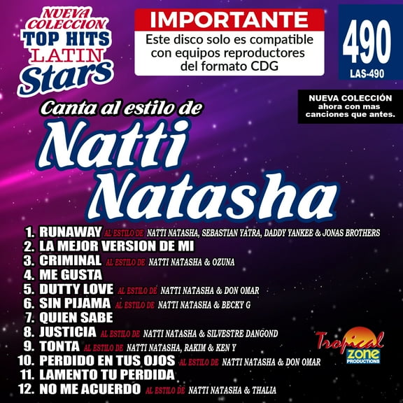 Karaoke Top Hits Latin Stars 490 Natti Natasha