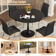 thumbnail image 2 of 5-Piece Dining Table Set, 31.5" Round Tulip Pedestal Dining Table and 4 Ergonomically Designed PU Chairs, Dining Table Set for Kitchen, Living Room, Office, 2 of 7