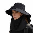 thumbnail image 2 of FUZHIQ Full Coverage Solar Fan Hat with Face Mask & Neck Flap, Wide Brim Rechargeable UV Protection Cooling Hat for Fishing Farming Cycling,B, 2 of 7