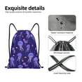 thumbnail image 5 of Drawstring Backpack - Yellow Fish Purple Jellyfish Splash Proof Small Drawstring Gym Bag for Women Men, Cinch Sports String Bag Backpack for Travel Swimming Beach, 5 of 8